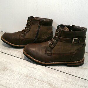 Steve Madden BBELAY Chukka Boots Youth Men's Kids Size 6 chocolate Brown Zip-Up